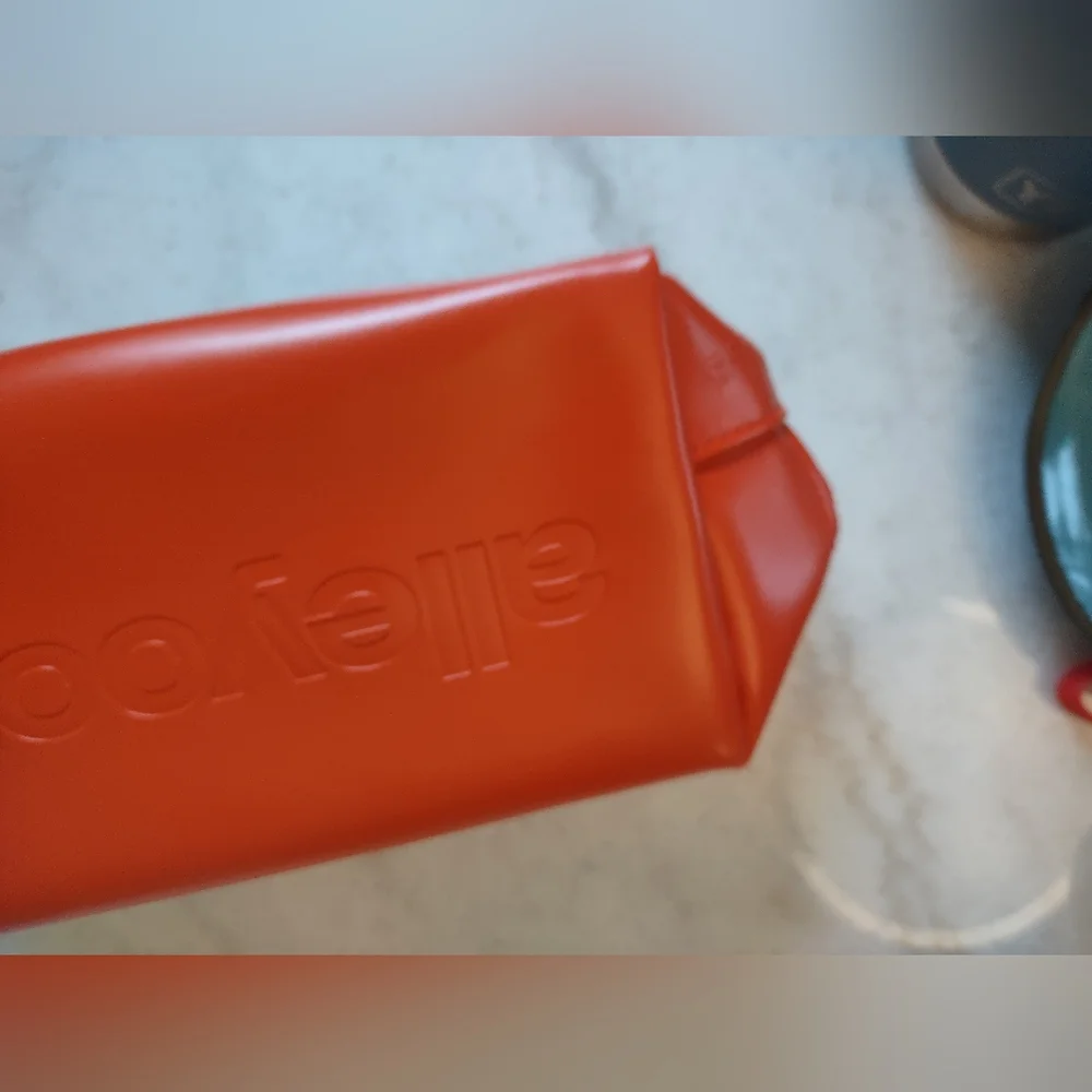 NWT Alleyoop Orange Cushioned Zippered Makeup Bag